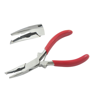 Stainless Steel Fishing Chain <b>Nose</b> <b>Plier</b> 115mm Serrated Jaws PVC Spring Handles OEM Crimping Cutter for Jewelry Making DIY - Product Image 1
