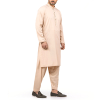 Desain Khusus Baju Shalwar Kameez Pria Berkualitas Tinggi untuk Musim Panas/Dingin Ukuran Besar Cepat Kering Bernapas Warna Solid Dewasa
