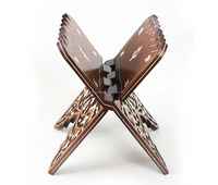 Support de prière pliable en bois sculpté à la main en forme de X pour Coran, Gita, Bible – Présentoir de table de luxe