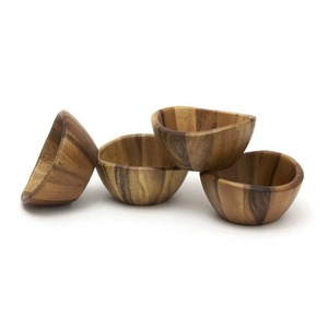 Bols en bois écologiques, durables et naturels pour servir des collations, des salades, des fruits, des desserts, des petits-déjeuners et des repas. - Product Image 5