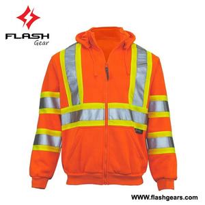 Sudadera reflectante de seguridad para hombres, prenda deportiva de alta visibilidad, con forro polar cálido, 100% poliéster, venta al por mayor - Product Image 6