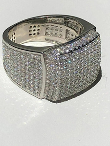 Iced Out Moissanite Pinky <b>Ring</b> 925 Sterling <b>Silver</b> Rhodium Plated Hip Hop Cluster <b>Mens</b> Engagement <b>Wedding</b> <b>Ring</b> Luxury Gifts Him - Product Image 2