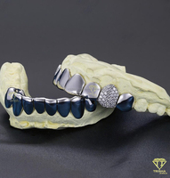 Grillz Personalizados de Panal de Abeja en Plata de Ley S925 con Incrustaciones de Moissanita VVS, Aprobado por el Probador de Diamantes