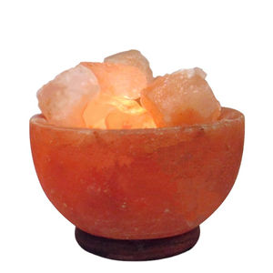 Lámpara de Sal del Himalaya con Base de Madera, Fabricada con Piedra Rosa de Pakistán, Lámpara de la Suerte con Cargador USB y Diseño Artesanal - Product Image 1