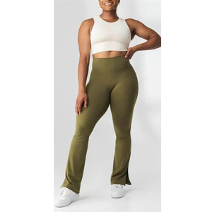 Factory Price <b>Plus</b> <b>Size</b> Women <b>Yoga</b> <b>Pants</b> Bell Bottom High Quality Custom Print Fitness Leggings for Women - Product Image 1