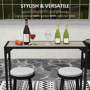 Tavolo da Bar per Eventi Sociali con Piano in Plastica Effetto Legno 120x38x99 cm e Apribottiglie Integrato per Ospedali - Product Image 4