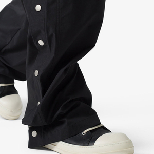 Men Custom Side Button Wholesale Streetwear <b>Cargo</b> Track <b>Pants</b> <b>Oversized</b> Fit Baggy Wide Leg Canvas Breathable Eco-Friendly - Product Image 4
