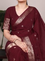 Sari en soie Banarasi douce pour mariage et festivals, prêt-à-porter, disponible chez le fournisseur indien à prix de gros, entièrement cousu