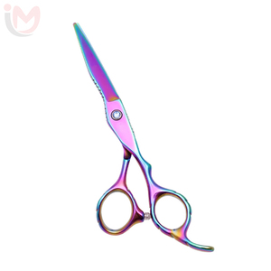 Ciseaux à cheveux arc-en-ciel en acier inoxydable à haute teneur en carbone, lame tranchante, manche moyen, pour droitiers, ciseaux professionnels de salon de coiffure - Product Image 5