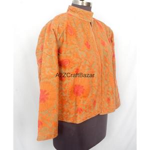 Veste en Cotrise brodée écologique A2ZCraftBazar pour femmes, séchage rapide, respirante, doublure en coton, manches longues, col mandarin, 800g - Product Image 4