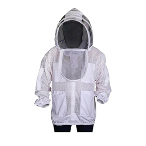 Chaqueta Protectora de Apicultura Blanca Personalizada de Tres Capas con Velo Protector, Ajuste Holgado, Abrigo de Seguridad Contra Avispas, Unisex - Product Image 1