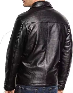 Chaqueta de Cuero Negra Extra Grande para Hombre 2026 |   Chaqueta de Cuero Impermeable para Exteriores, Corte Holgado, con Cierre de Cremallera |   Al por Mayor Transpirable - Product Image 6