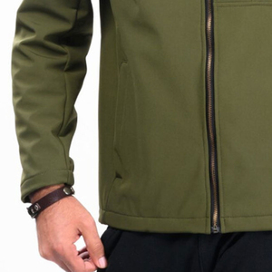 Custom Latest Design High Quality <b>Men</b> Canvas Winter Softshell <b>Jacket</b> Zipper Stand Breathable Lightweight <b>Long</b> Sleeve High Street - Product Image 3