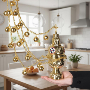 Highest Selling Brass Polished Hanging Chain Bell Indian Religious Offering Vessel For All Seasons Use Incense <b>Burner</b> Aroma <b>Oil</b> - Product Image 1