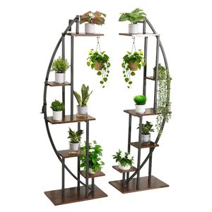 Supporto per Piante in Metallo a 6 Livelli, Altezza 160 cm, 2 Luci per Coltivazione Indoor, 3 Timer, 3000K CCT per Applicazioni Vegetative - Product Image 1