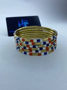 Colorful <b>Resin</b> Brass Statement Bangles Manufacturer Wholesale Women's Ethnic Party Bangles - Product Image 3