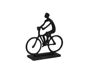 Estatua Moderna Abstracta de Ciclista en Aluminio, Escultura Minimalista de Ciclista con Acabado en Hierro, Figura Decorativa para Hogar u Oficina - Product Image 3