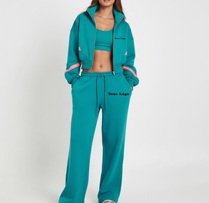 Conjunto Deportivo Casual de Invierno para Mujer, Personalizable con Marca, Chaqueta de Felpa 100% Algodón, Pantalones Jogger, Fabricante Mayorista de Marca Privada - Product Image 1