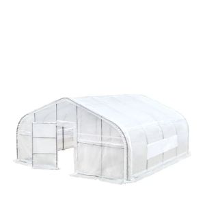 Serra a tunnel 20FT X 20FT con copertura in rete Leno Ripstop da 12 Mil, telaio freddo stabile, finestre a rotolo e tetto a punta TMG G Greenhouse - Product Image 1