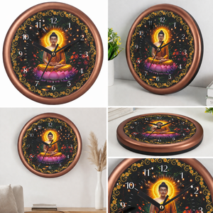 Horloge murale promotionnelle Liviya imprimée Siddhartha Gautama Bouddha - Décoration légère en plastique pour la maison, idéale pour la Saint-Valentin et Pâques - Product Image 3