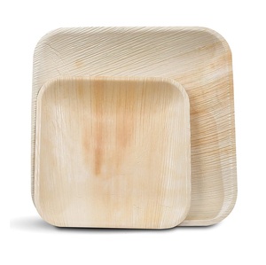 Areca Leaf Square Plates Natural Look Elegant <b>Disposable</b> Dishware For Corporate Events Luxury Party Supplies - Product Image 1