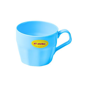 Vaso de plástico a rayas de 190 ml con asa – Taza reutilizable para beber - Product Image 5