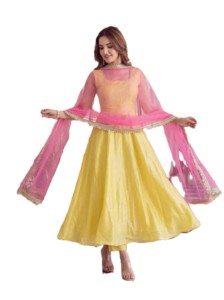 Vestido Salwar Kameez Anarkali de Seda con Bordado, Traje Tradicional Indio para Bodas y Fiestas, Largo hasta el Suelo, para Todas las Temporadas - Product Image 4