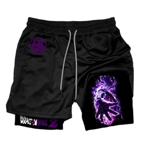 Pantalones cortos de rendimiento Anime 2 en 1 al por mayor | Pantalones cortos de entrenamiento para correr con logotipo personalizado con compresión de bolsillo interior Proveedor OEM - Product Image 3