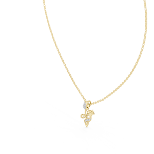TWILIGHT BLOOM LAB GROWN DIAMOND <b>PENDANT</b> SET IN 18KT <b>SOLID</b> YELLOW <b>GOLD</b> FOR ENGAGEMENT PARTY VALENTINE GIFT GLAM EVENT DAILY WEAR - Product Image 4