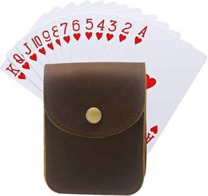 Étui de rangement personnalisé en cuir pour jeu de cartes, pochette en cuir pour un seul jeu de cartes, pour poker et bridge - Product Image 4