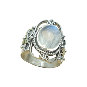 Natural Moonstone Handmade Sterling Silver <b>Ring</b> Vintage Filigree Design Oval Cabochon Gemstone <b>Statement</b> Jewelry Gift for Men - Product Image 1