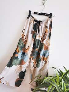 Pantalones Rectos Bohemios para Mujer, Cintura Media, Largo Completo, Corte Regular, Cierre Elástico en la Cintura, Otoño, Lona 100% Algodón Ecológico - Product Image 3