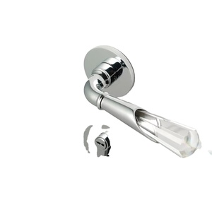 La elegante manija de la puerta con acabado de vidrio y oro agrega un toque elegante a las puertas de madera en casas modernas, villas y hoteles de la India - Product Image 3