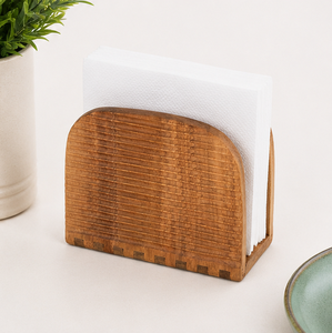 Eco-Friendly Handcrafted Wood Napkin Holder Modern <b>Minimalist</b> Vertical Tissue Stand Free Standing Dining <b>Table</b> Restaurant Hotels - Product Image 3