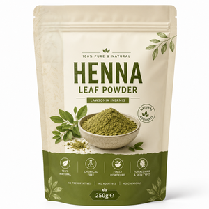 Henna en polvo al por mayor de alta pureza 100% pura, grado cosmético, malla fina, para mascarilla capilar e ingrediente para el cuidado de la belleza, 250g de polvo de henna - Product Image 1