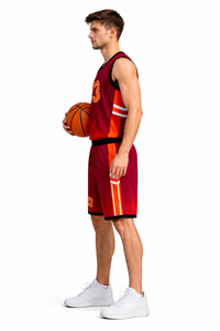 Ensemble d'uniformes de basketball personnalisés par sublimation, maillot et short de basketball OEM, respirant, séchage rapide, fabricant de vêtements de sport d'équipe - Product Image 2