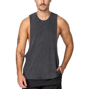 เสื้อกล้ามทรงหลวมสไตล์วินเทจสั่งทำได้ ขายดี เหมาะสำหรับออกกำลังกายทั้งตัว ผ้าฝ้าย 100% ระบายอากาศ แห้งเร็ว สำหรับผู้ชาย - Product Image 1