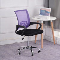 Chaise de bureau moderne en maille, pivotante, réglable en hauteur, chaise de direction pour ordinateur avec base chromée pour le bureau et la maison