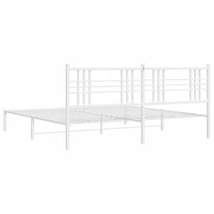 Cadre de lit double moderne en acier blanc thermolaqué, lit en métal élégant et contemporain - Product Image 6