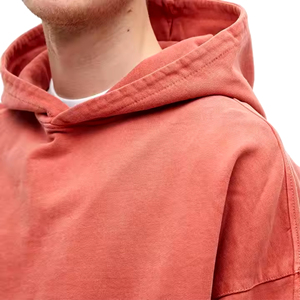 Hoodies en coton 100% fabriqués en usine, coupe ample, style streetwear, personnalisés, pour homme, avec patchwork unique. - Product Image 6