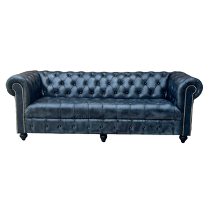 Sofá de 3 plazas de cuero genuino, estilo europeo americano holandés de lujo, sofá premium para sala de estar, muebles clásicos modernos, mayorista. - Product Image 1
