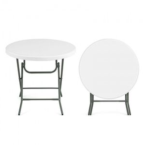 Tavolo Rotondo Pieghevole in HDPE da 32 Pollici per Campeggio, Giardino e Villa - Product Image 1