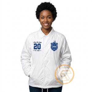 Chaqueta de la Línea Zeta Phi Beta de GREEK TREASURES para Mujer, Ropa de Sororidad, Logotipo Personalizado Bordado, Transpirable, Exterior de Seda, Poliéster - Product Image 1