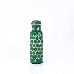 Botella de Agua de Cobre con Diseño de Panal de Abeja Rosa, Portátil para Viajes, con Tapa - Product Image 5