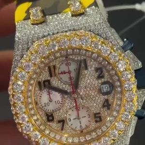 Montre de luxe entièrement personnalisée avec diamants de laboratoire, cadran en verre, bracelet de 20 mm pour homme, bijoux hip-hop, cadeau - Product Image 2