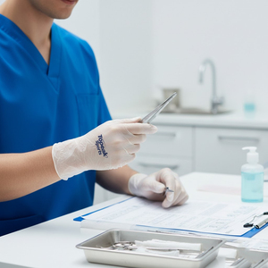 Gants d'examen synthétiques jetables en nitrile et vinyle sans poudre pour le nettoyage domestique, la cuisine et les usages médicaux - Product Image 4