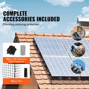 6 pollici X 50 piedi pannello solare uccello creter Kit rotolo di protezione 50 pezzi in acciaio inossidabile con rivestimento in PVC a prova di ruggine rotolo di filo da 1/2 pollici - Product Image 4