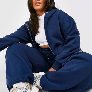 Vente en gros de qualité supérieure Logo personnalisé Costume de sport slim pour femme Ensemble 2 pièces avec pantalon Survêtement - Product Image 2