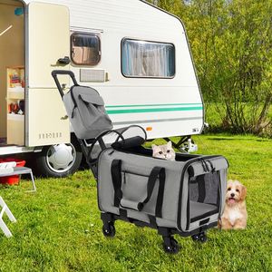 Trasportino per Gatti con Ruote per Uso Esterno e Interno, con Sacchetto per Lettiera e Tappetini per Animali Domestici - Product Image 4