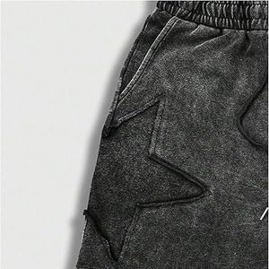 Pantalones Cortos Estampados con Efecto Ácido para Hombre, Estilo Urbano con Tipografía Moderna, Pantalones Cortos Deportivos de Algodón Suave para Gimnasio - Product Image 5